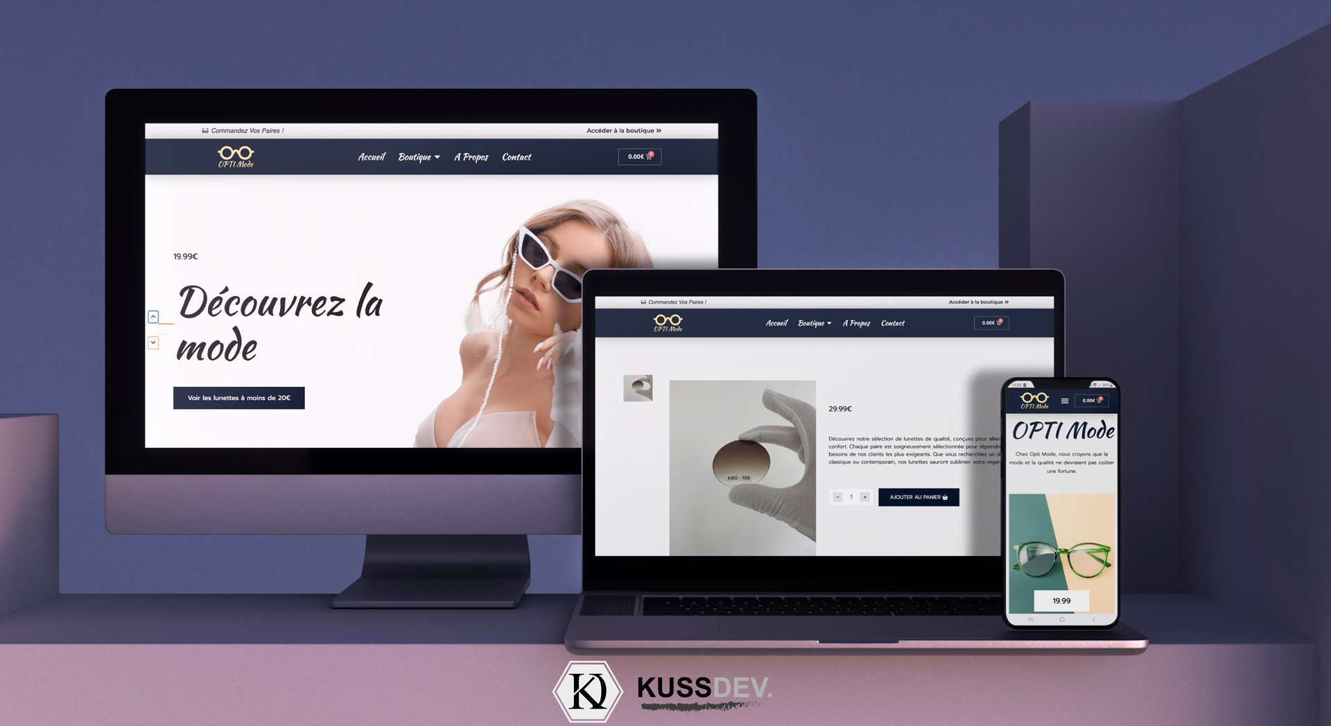 OPTI Mode – Site internet e-commerce